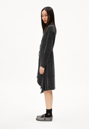 ARMEDANGELS TINRAA JACQ Woven Dress Regular Fit made of TENCEL™ Lyocell Mix Černé | UDCRN4702