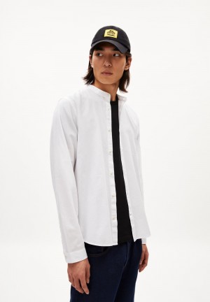 ARMEDANGELS TOMAASAS Shirt Regular Fit made of Organic Cotton Bílé | JQCBX4238