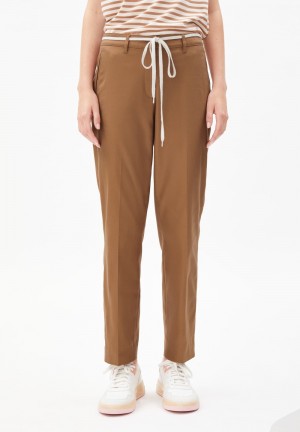 ARMEDANGELS VARMAA SOLID Pants made of Organic Cotton Mix Smoky Almond | ESQMJ1425