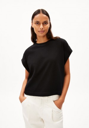 ARMEDANGELS XARTAA LINEN Top Oversized Fit made of Linen-Mix Černé | FGKZR7326