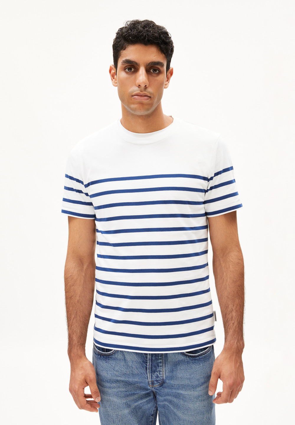 ARMEDANGELS AADROS STRIPES T-Shirt Regular Fit made of Organic Cotton Indigo | WLTUZ0237