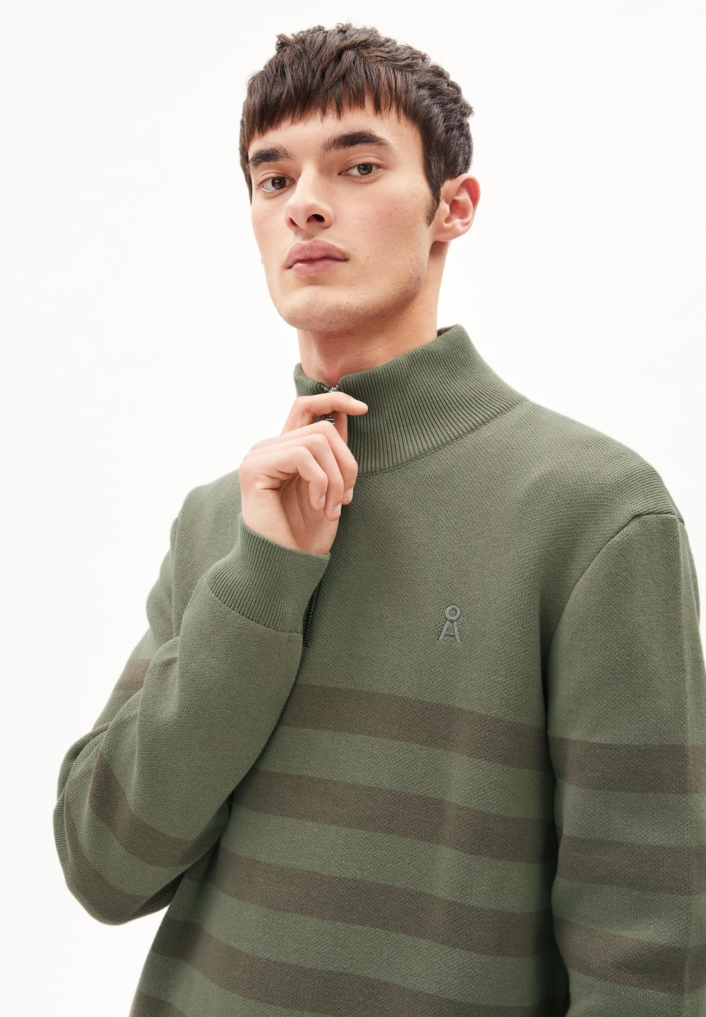 ARMEDANGELS AALFREDOS Sweater Regular Fit made of Organic Cotton Cool Sage-muddy Water | UMOPY7359