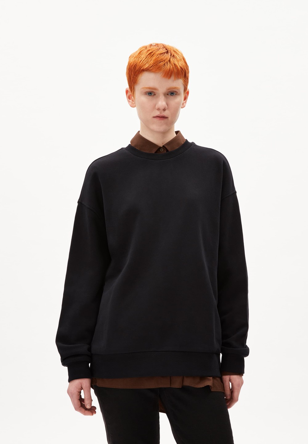 ARMEDANGELS AARIN Sweatshirt Oversized Fit made of Organic Cotton Černé | AHUKB2819