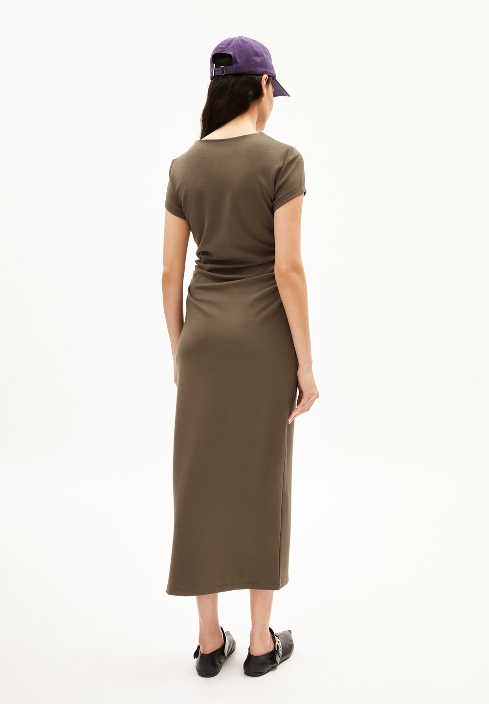 ARMEDANGELS ADAAJA Jersey Dress Slim Fit made of LENZING™ ECOVERO™ Viscose Mix Dried Moss | PXJIH6018