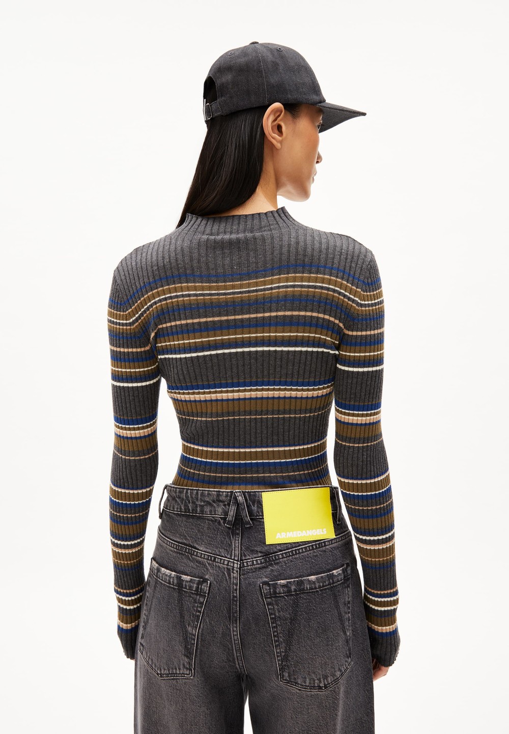 ARMEDANGELS ALAANIA NEW STRIPES Sweater Slim Fit made of Organic Cotton Indigo | AYEKW3489