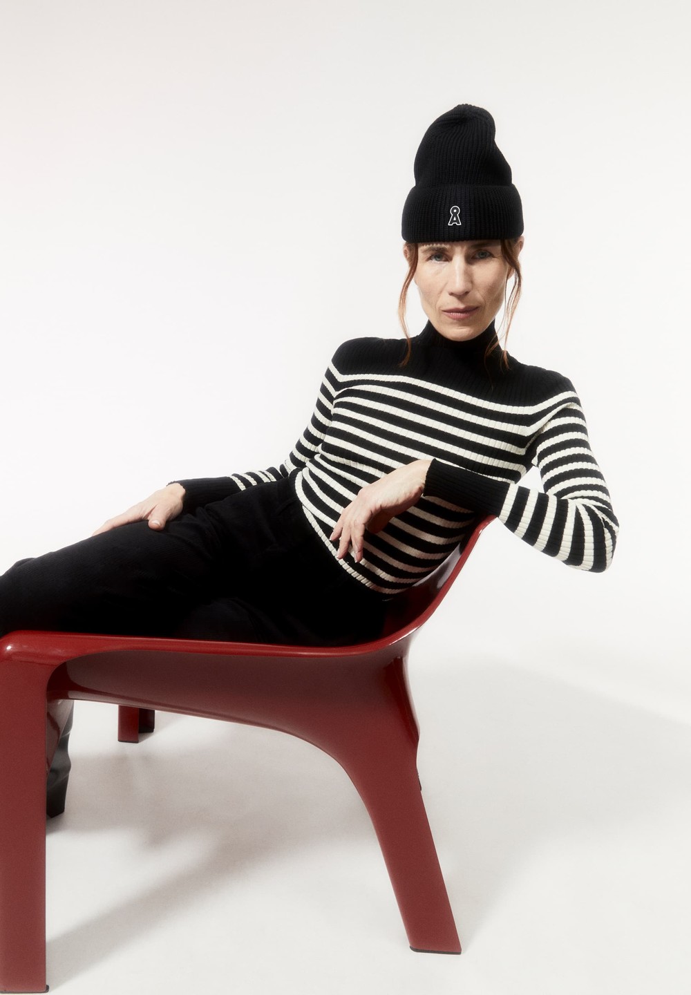 ARMEDANGELS ALAANIA PLACED STRIPES Sweater Slim Fit made of Organic Cotton Black-oatmilk | MSANJ3760