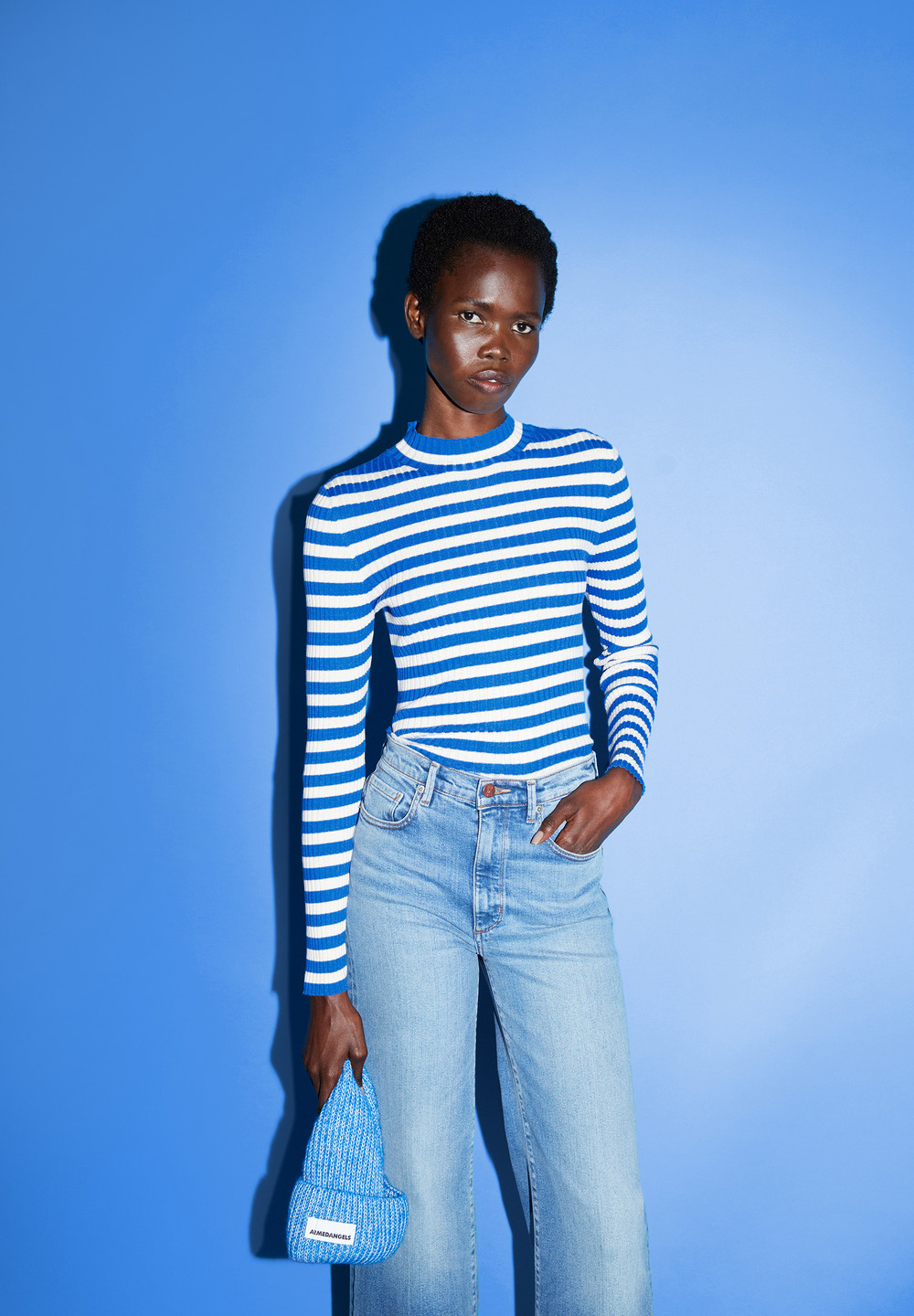 ARMEDANGELS ALAANIA STRIPED Sweater Slim Fit made of Organic Cotton Warm Blue-oatmilk | ZUTDO6209