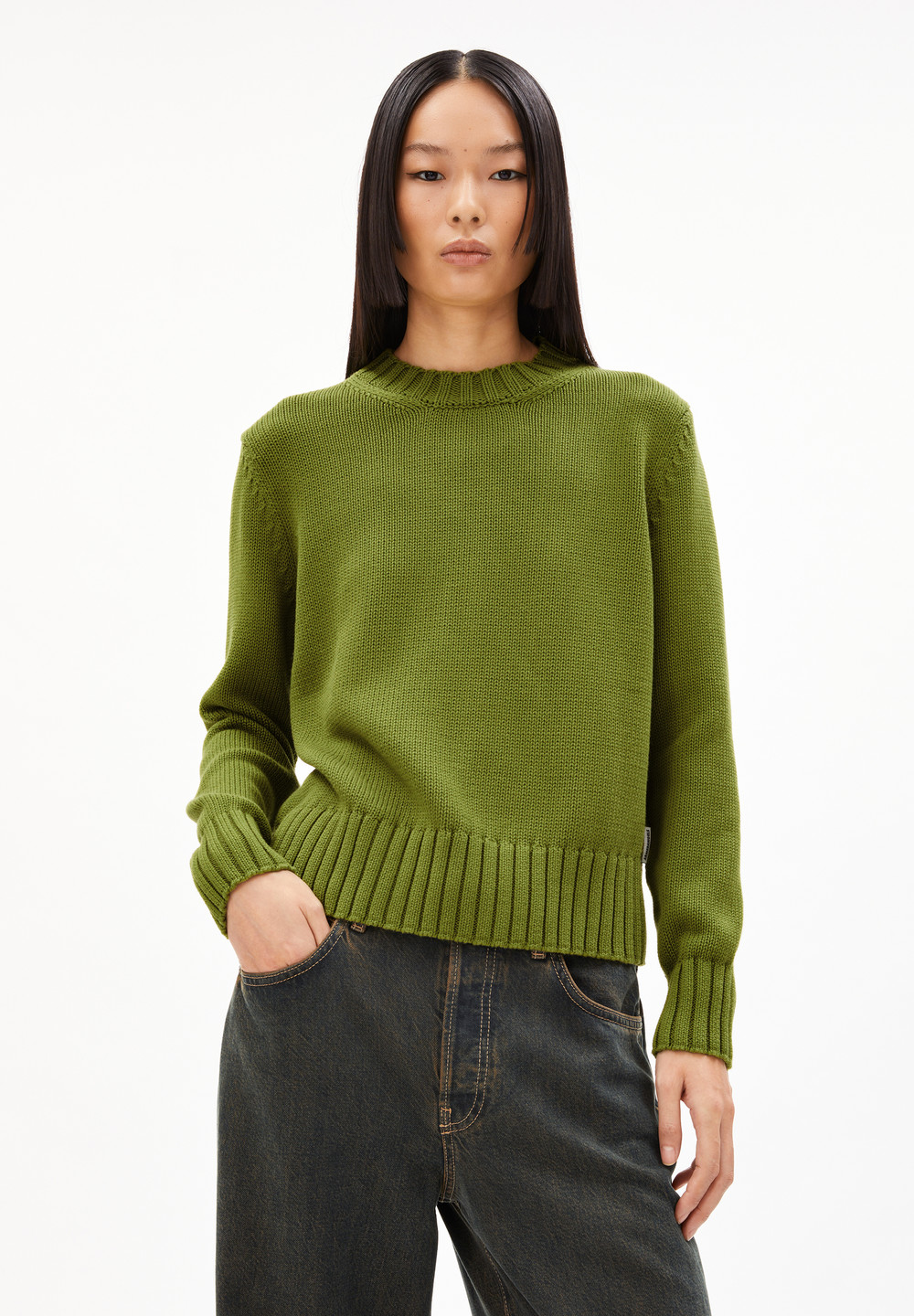 ARMEDANGELS AMALIAAS EREN COTTON Sweater Relaxed Fit made of Organic Cotton Tmavě | DJFHO0891