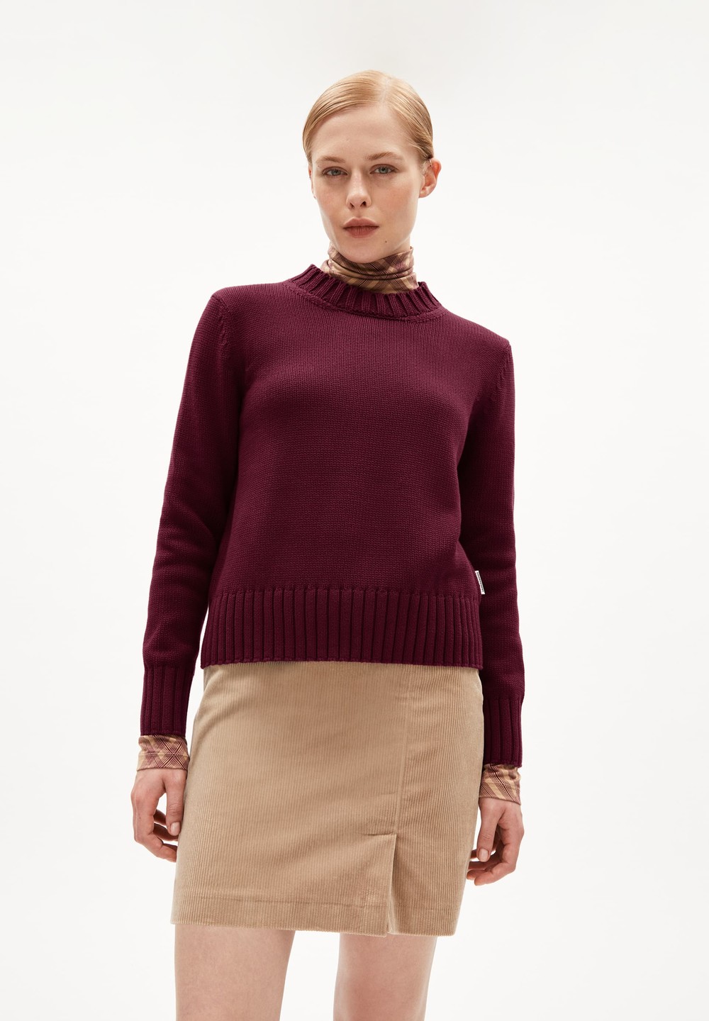 ARMEDANGELS AMALIAAS EREN COTTON Sweater Relaxed Fit made of Organic Cotton Cranberry Juice | EYGUO0483