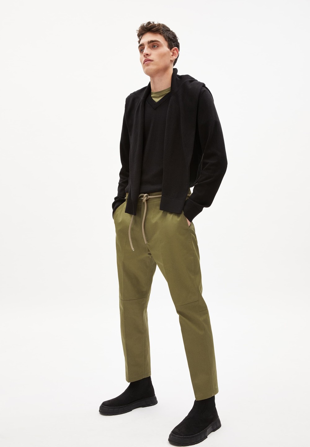 ARMEDANGELS ARBEJAA Pants Regular Fit made of Organic Cotton Oliva | HCXKW4362