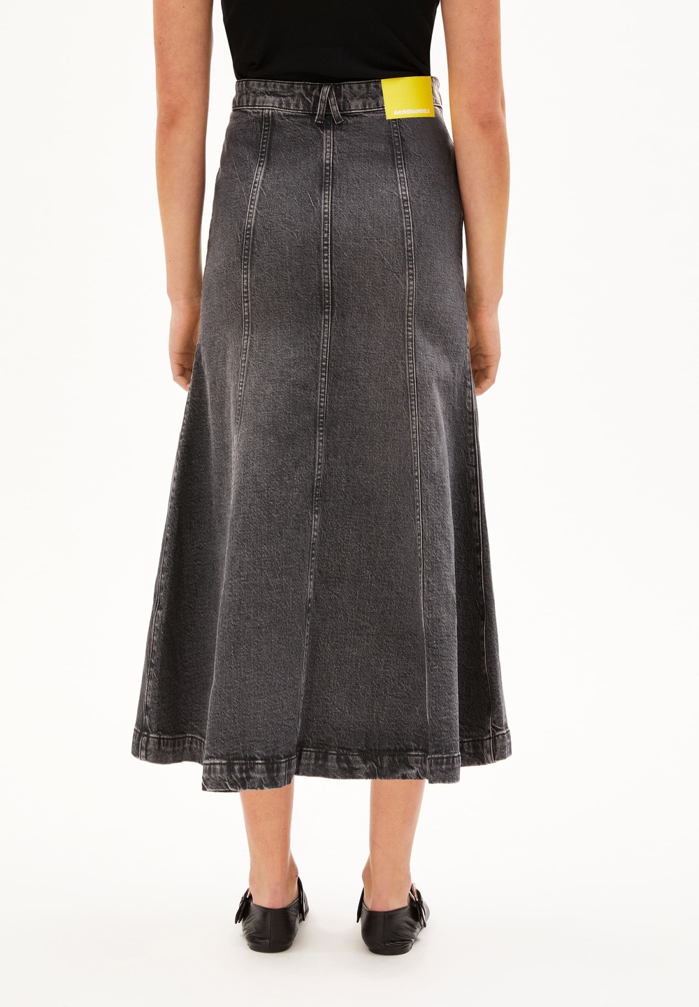 ARMEDANGELS ARIENAA Denim Skirt Slim Fit made of Organic Cotton Mix Washed Obsidian | WKXUV4069