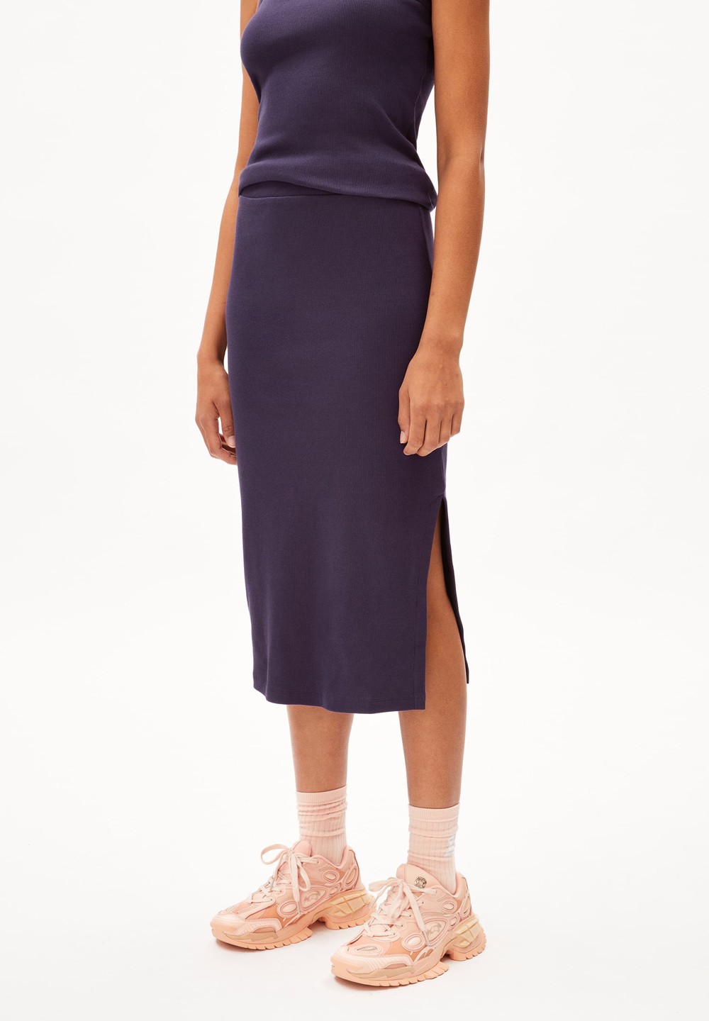 ARMEDANGELS AZITAA Rib-Jersey Skirt Slim Fit made of Organic Cotton Mix Blankyt | UTAEK7130