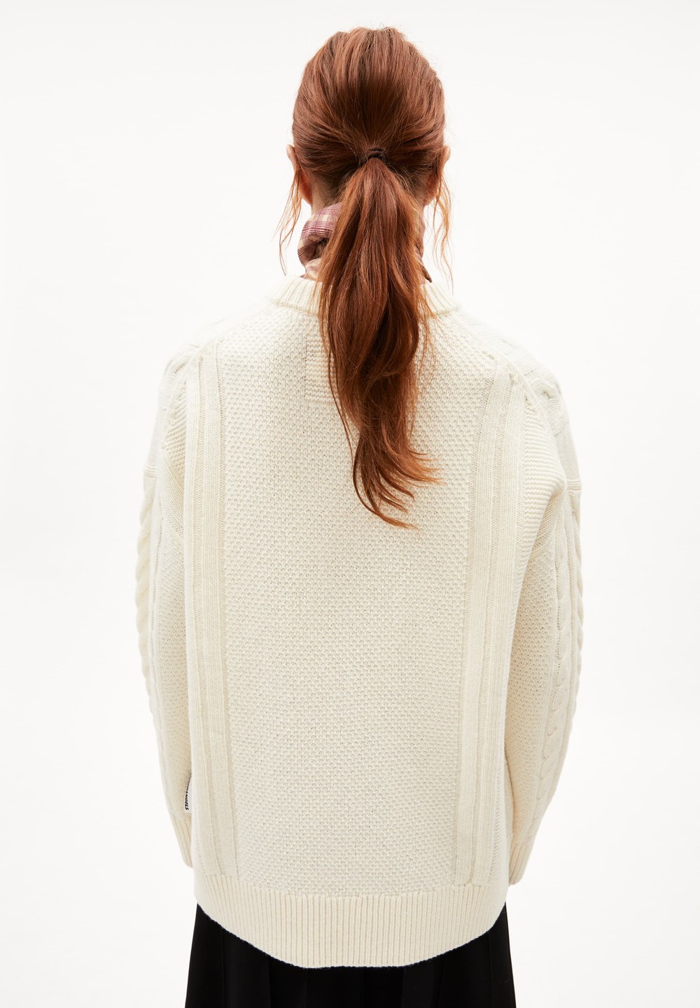 ARMEDANGELS BERFINAA CABLE Sweater Loose Fit made of Organic Wool Mix Oatmilk | JDHYT2579