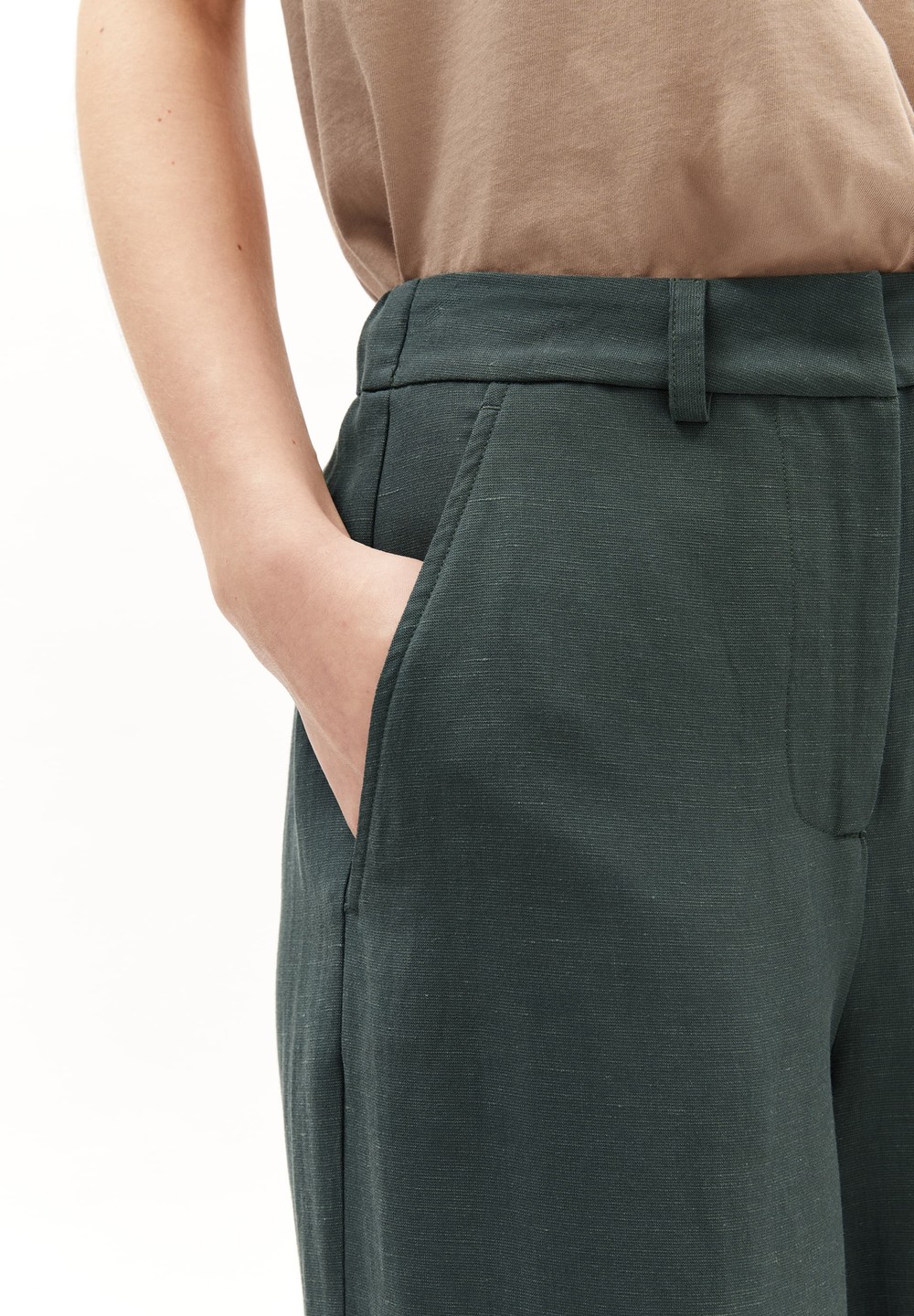 ARMEDANGELS CAARUNUS LINO Woven Pants made of Linen-Mix Space Steel | OAUQK2348