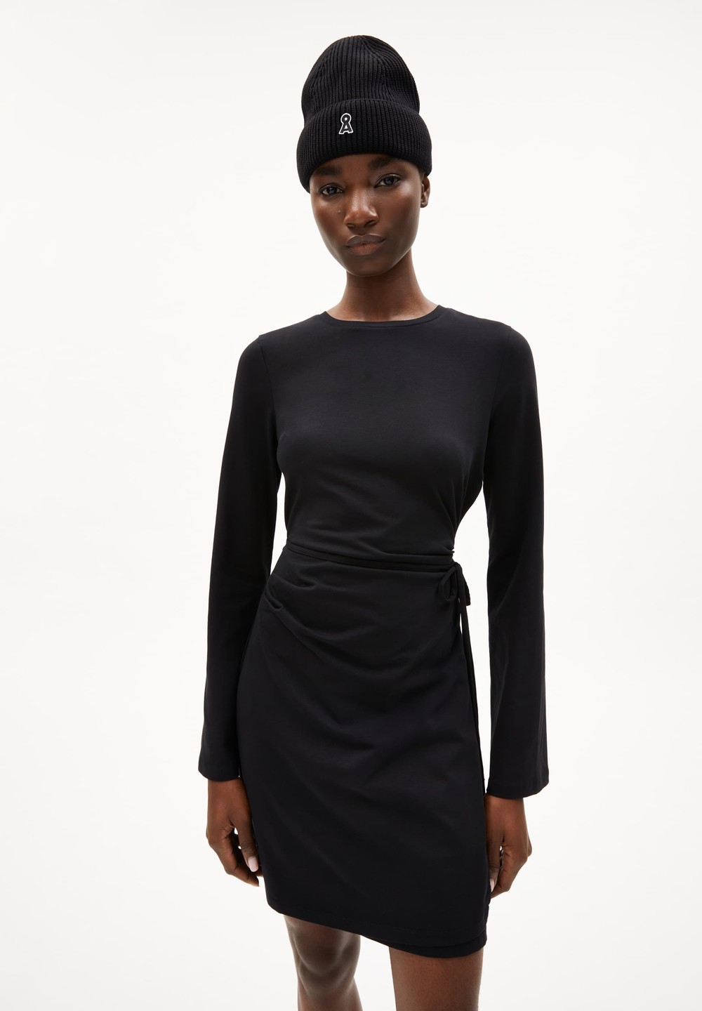 ARMEDANGELS CEETAA Jersey Dress Slim Fit made of Organic Cotton Mix Černé | OJAGI5974