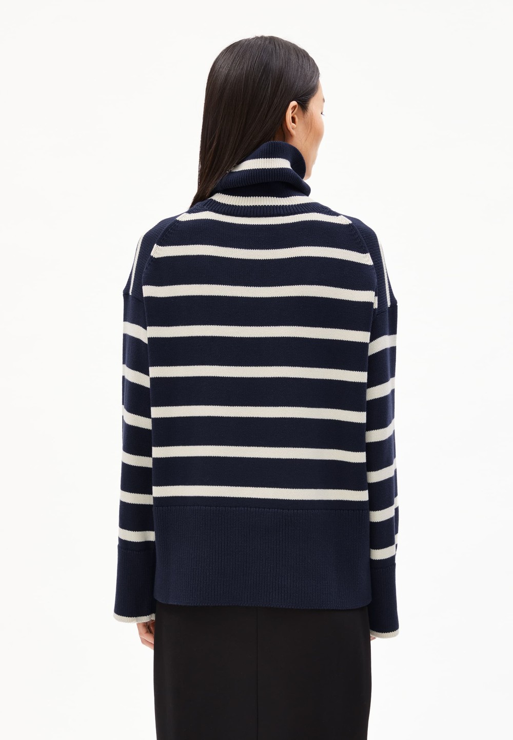 ARMEDANGELS CHANAA STRIPES Sweater Loose Fit made of Organic Cotton Night Sky-oatmilk | UYNPF4302