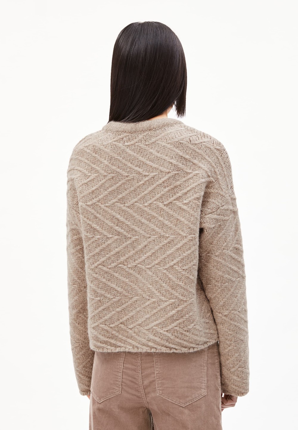 ARMEDANGELS DAAGNY DIAGONAL Sweater Loose Fit made of Alpaca Wool Mix Cinnamon Dust Melange | PZFNV4608