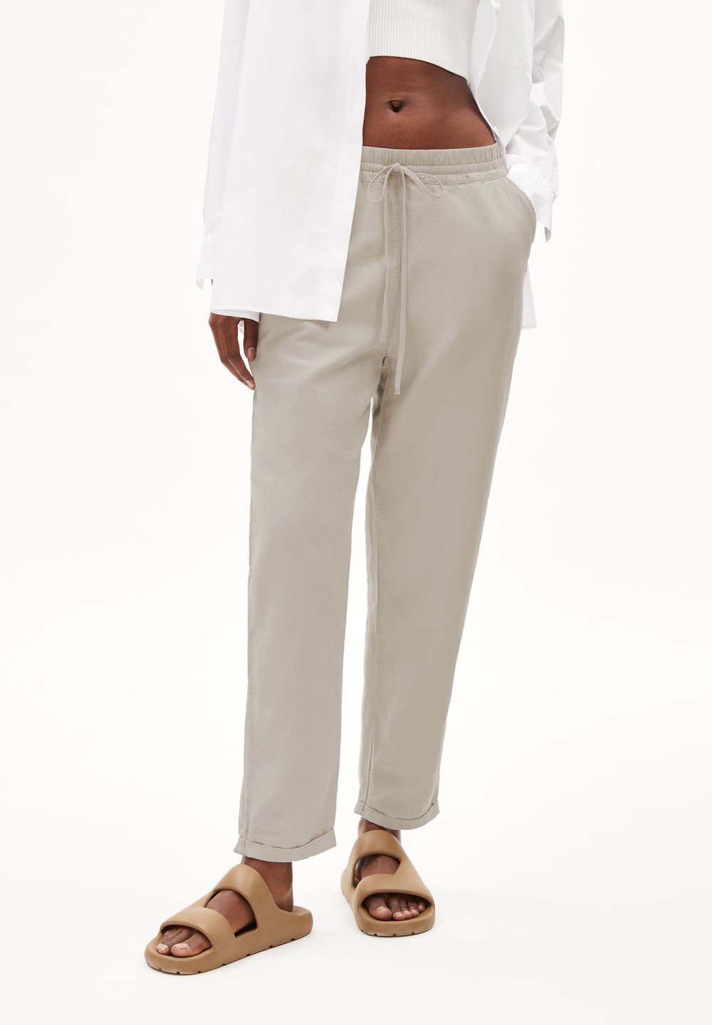 ARMEDANGELS DANYAA LINO Woven Pants Regular Fit made of Linen-Mix Světle | XLHOE9751