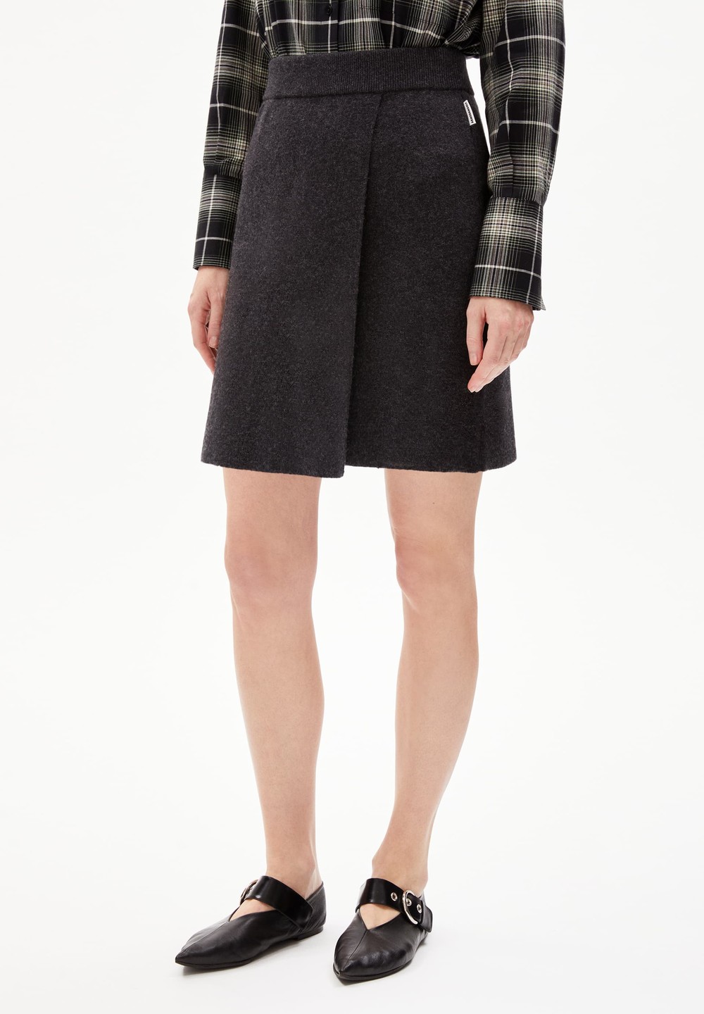 ARMEDANGELS DARLAA Knit Skirt Regular Fit made of Organic Wool Mix Steel Melange | IBZPR7294