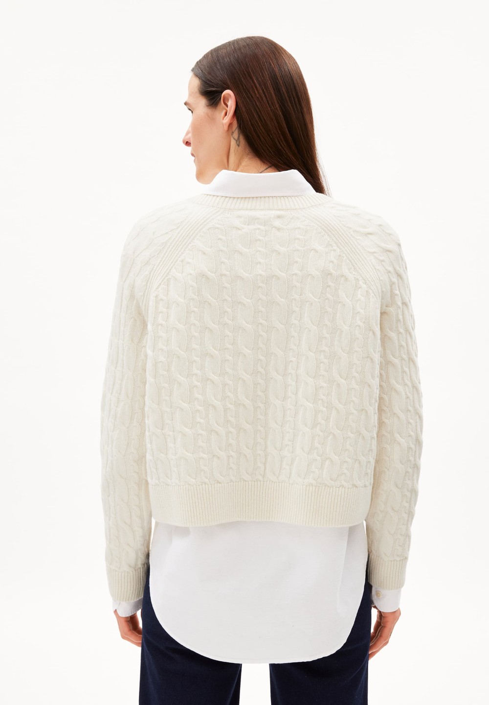 ARMEDANGELS DILIRIAA CABLE Sweater Loose Fit made of Organic Wool Mix Oatmilk | XZOQW9650