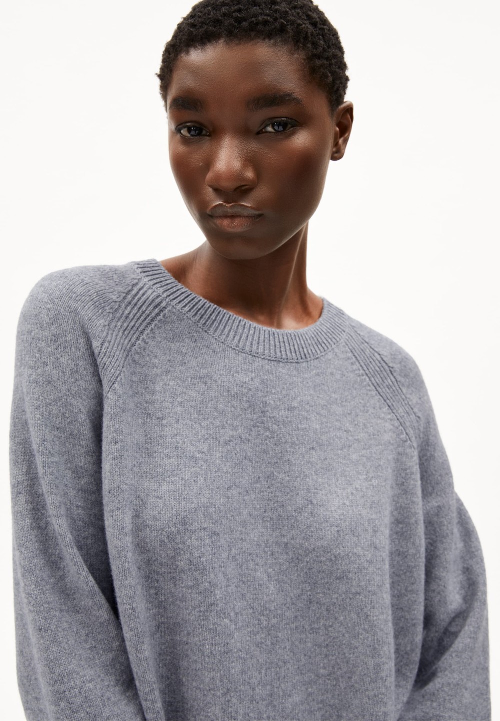 ARMEDANGELS DILIRIAA REGLANA Sweater Loose Fit made of Organic Wool Mix Světle Šedé | NDFZJ8074