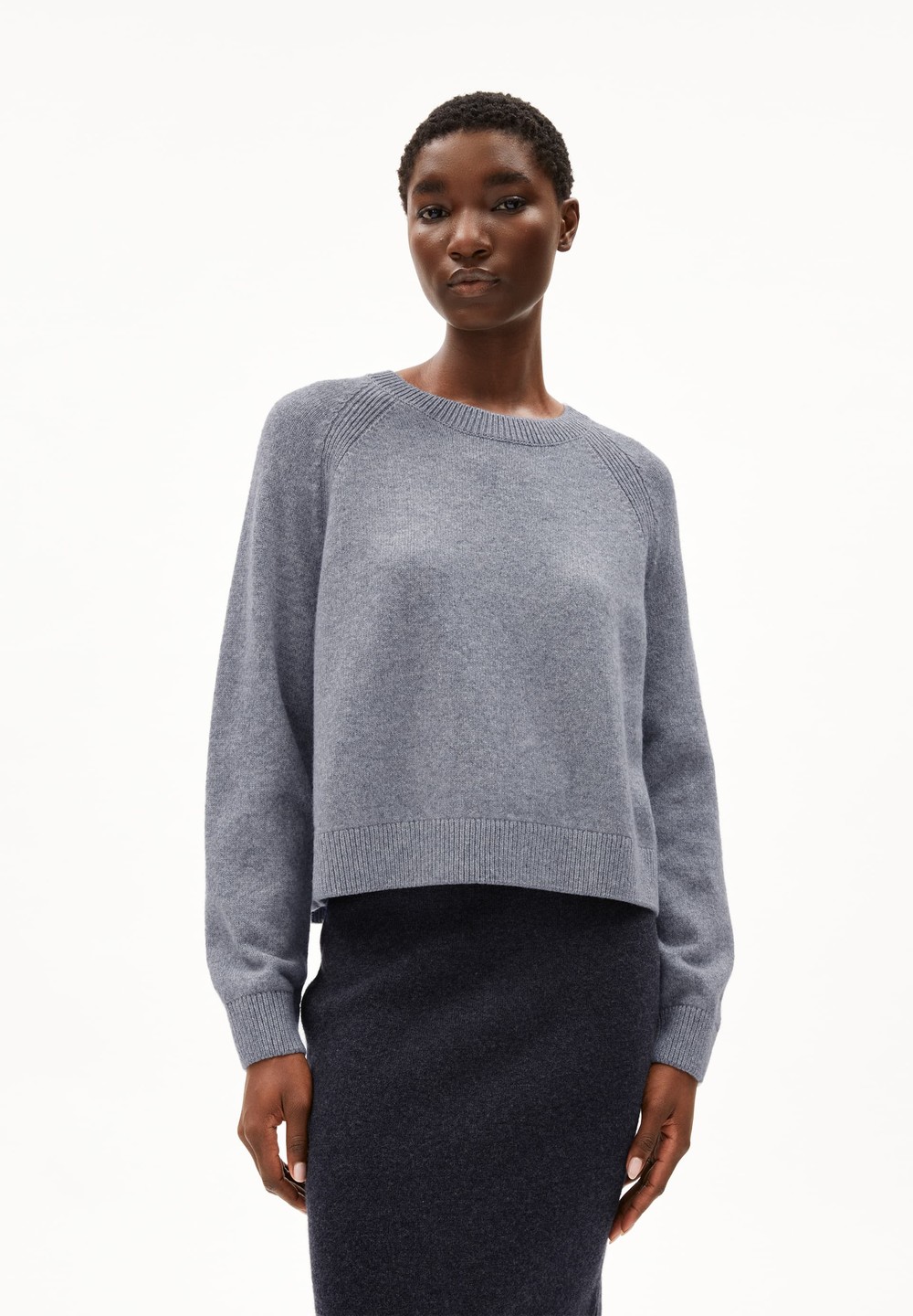 ARMEDANGELS DILIRIAA REGLANA Sweater Loose Fit made of Organic Wool Mix Světle Šedé | NDFZJ8074