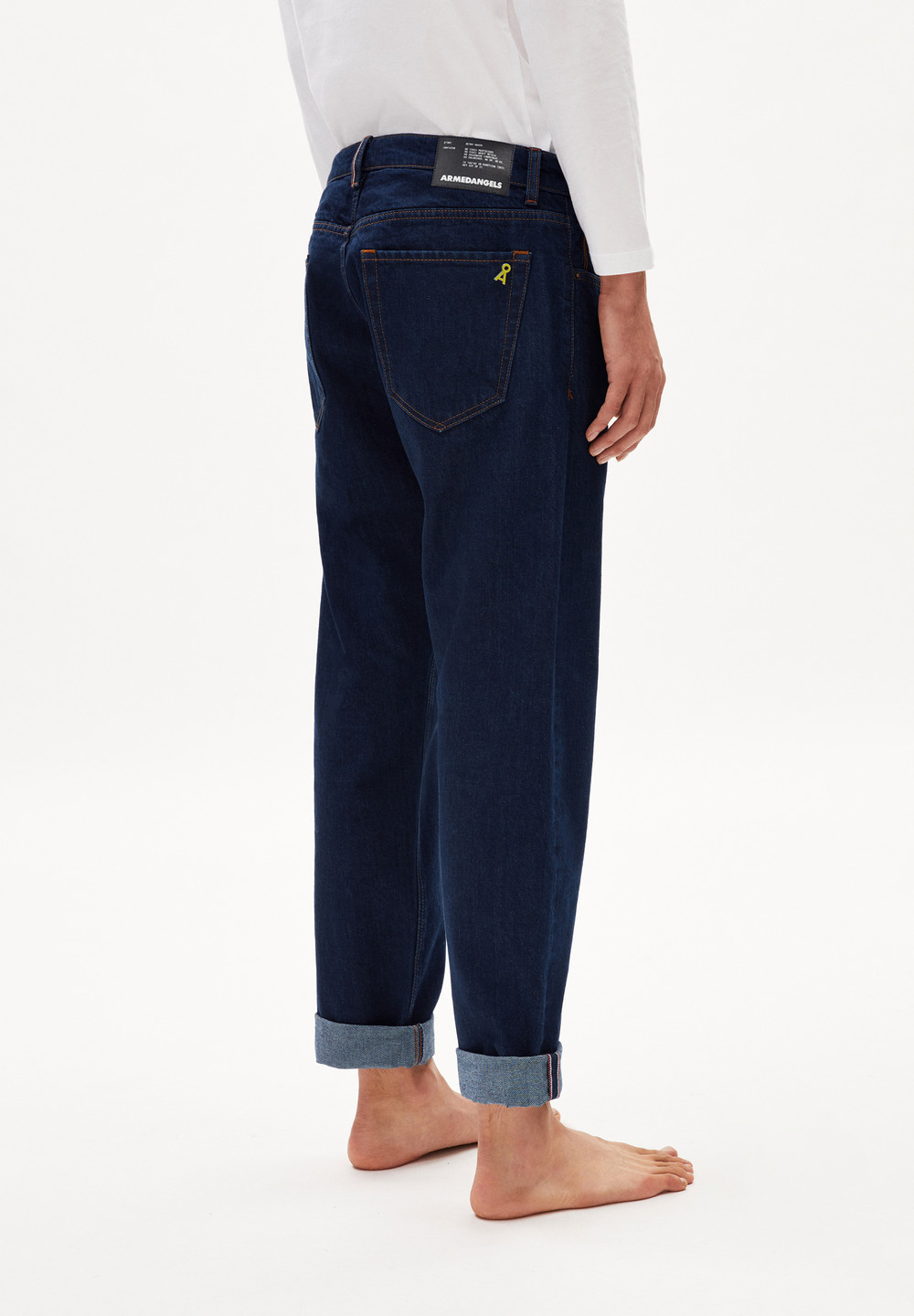 ARMEDANGELS DYLAANO SELVEDGE Straight Leg Mid Waist made of Organic Cotton Mix Rinse | JNXKR7342