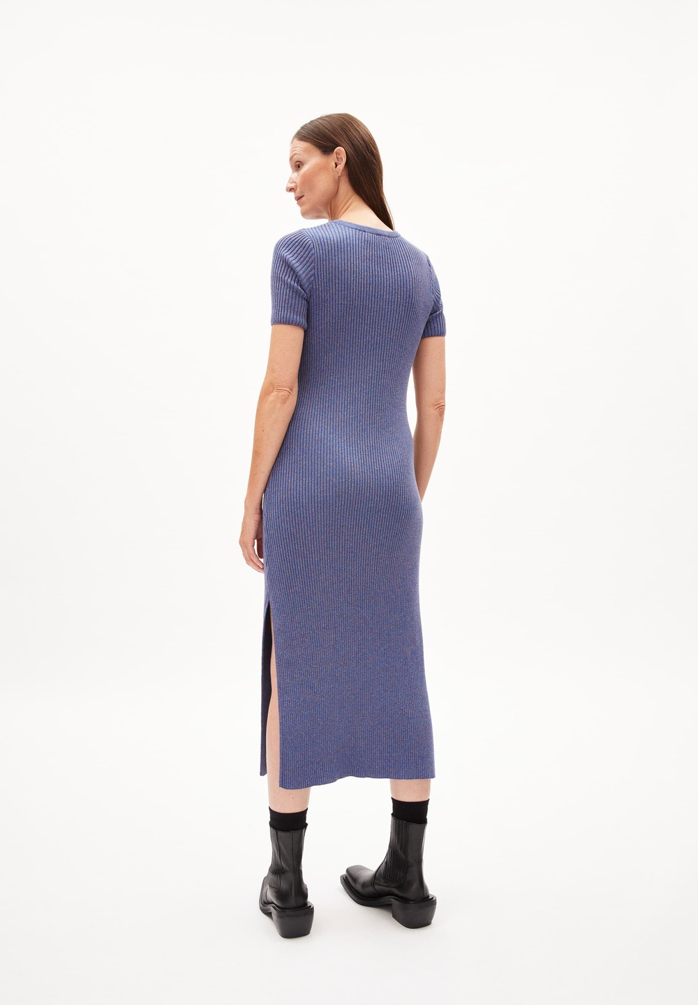 ARMEDANGELS ELAINAAS Knit Dress Slim Fit made of Organic Cotton Mix Dynamo Blue-undyed | GBFSV4871