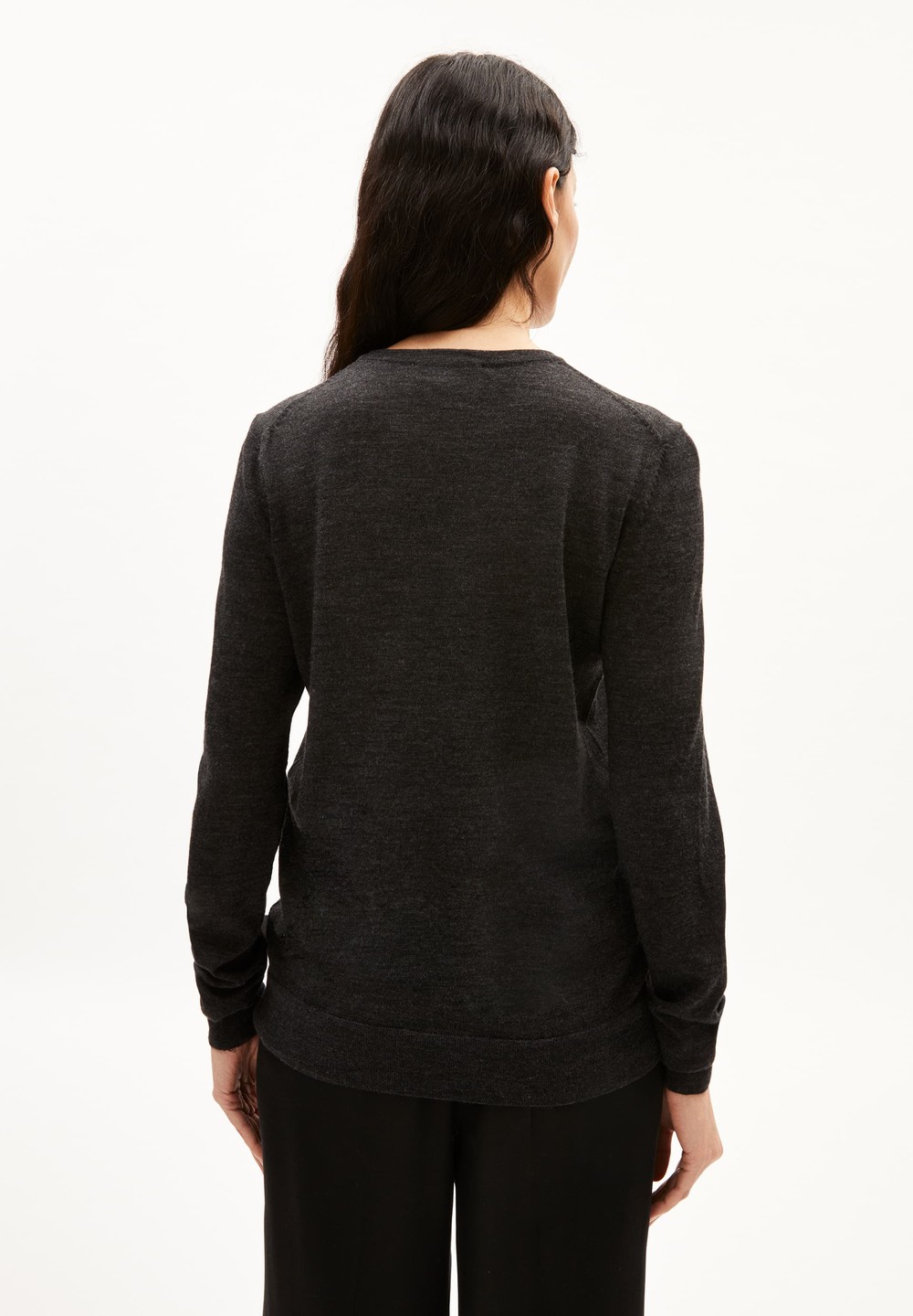 ARMEDANGELS ELDIAA Sweater Slim Fit made of extrafine Merino Organic Wool Steel Melange | QMDGB7542