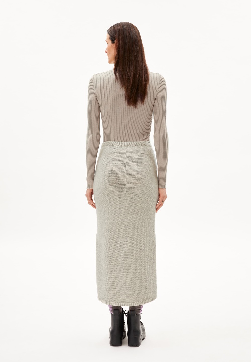 ARMEDANGELS ENOLAA SOFT Knit Skirt Regular Fit made of Merino-Wool Mix Sand Stone | RSTIO8021