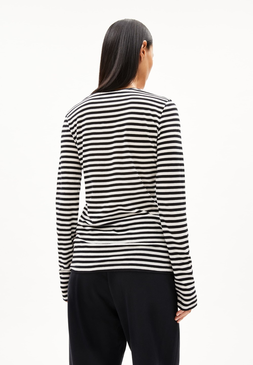 ARMEDANGELS ENRICCAA STRIPES Longsleeve Slim Fit made of Organic Cotton White-black | MFONV2146