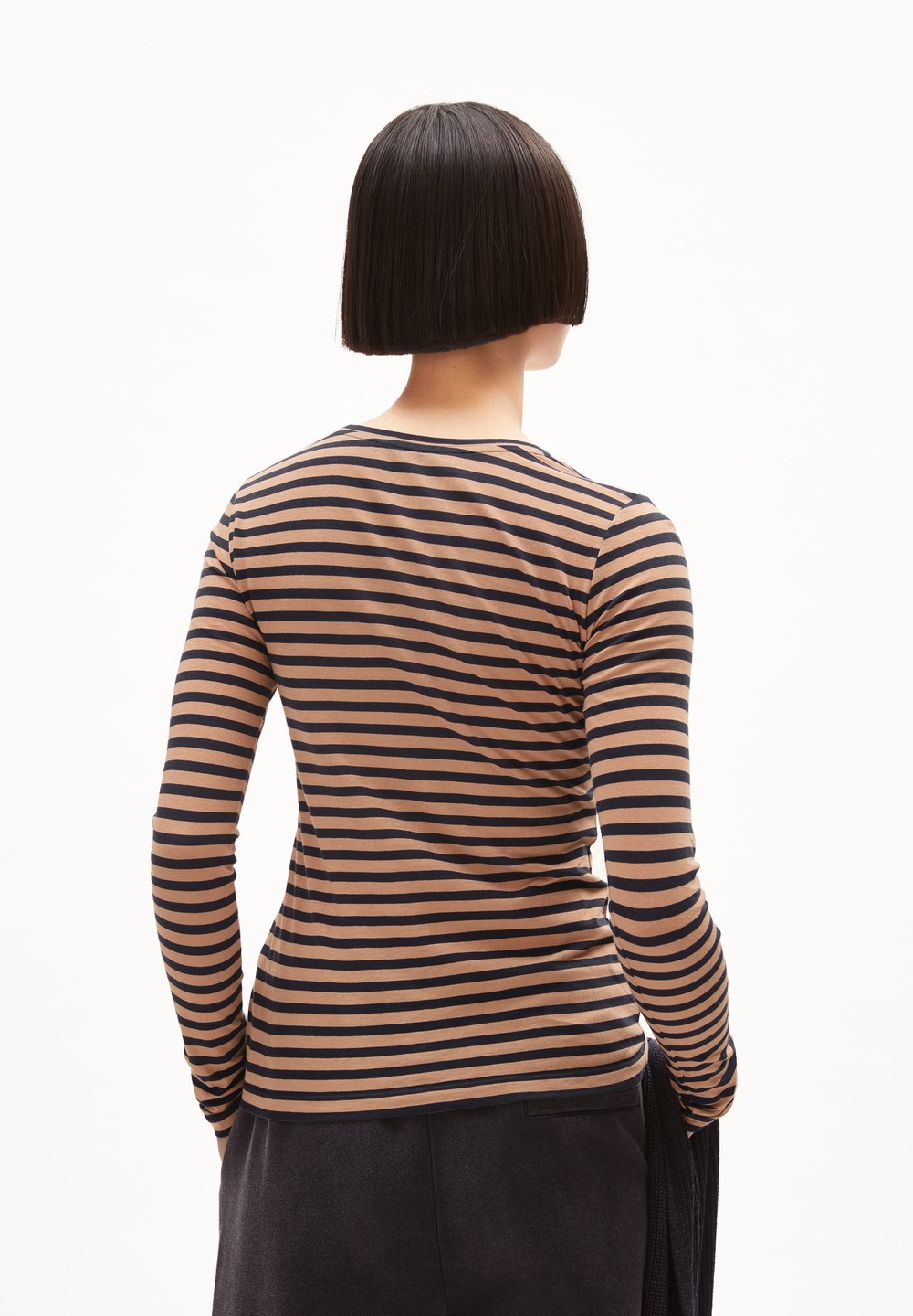 ARMEDANGELS ENRICCAA STRIPES Longsleeve Slim Fit made of Organic Cotton Cinnamon Dust-night Sky | OIZJL3850