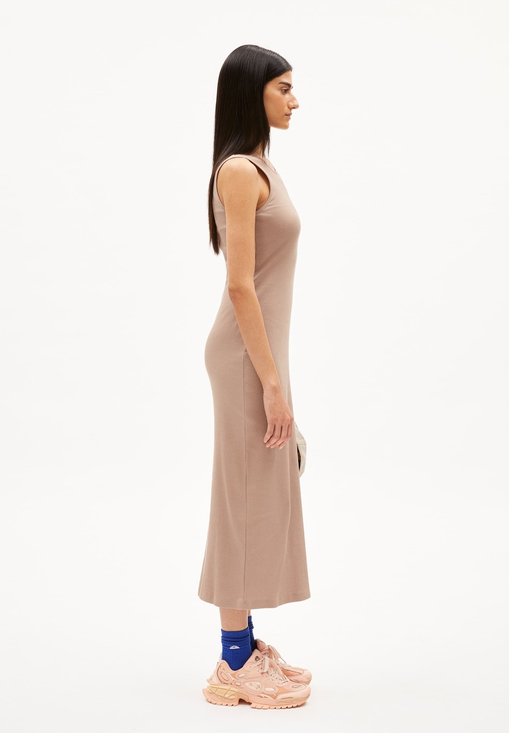 ARMEDANGELS ESILAA Rib-Jersey Dress Slim Fit made of Organic Cotton Mix Cinnamon Dust | KCBUJ0423