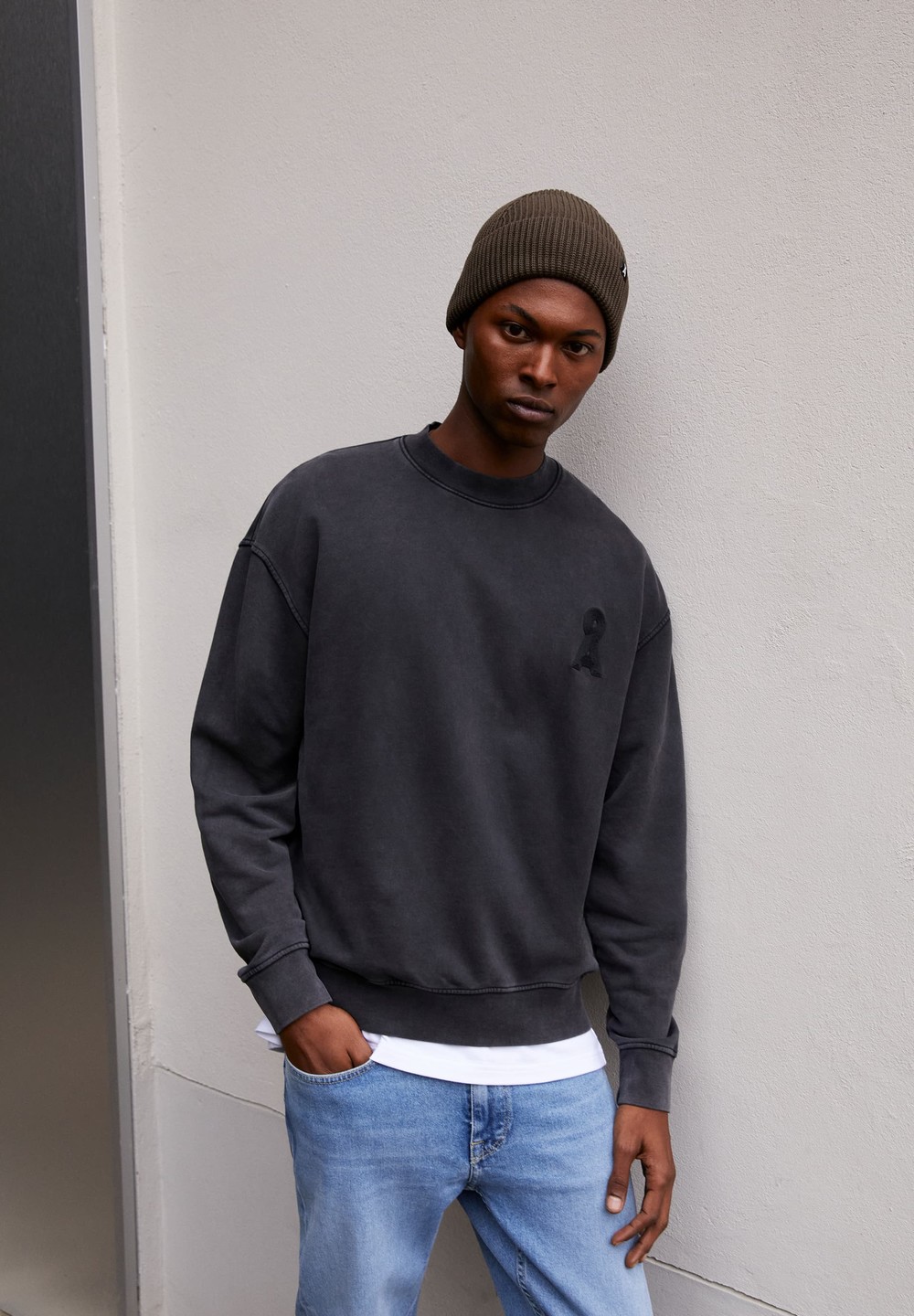 ARMEDANGELS FAALOS GMT DYE Sweatshirt Relaxed Fit made of Organic Cotton Černé | MPOWL5067