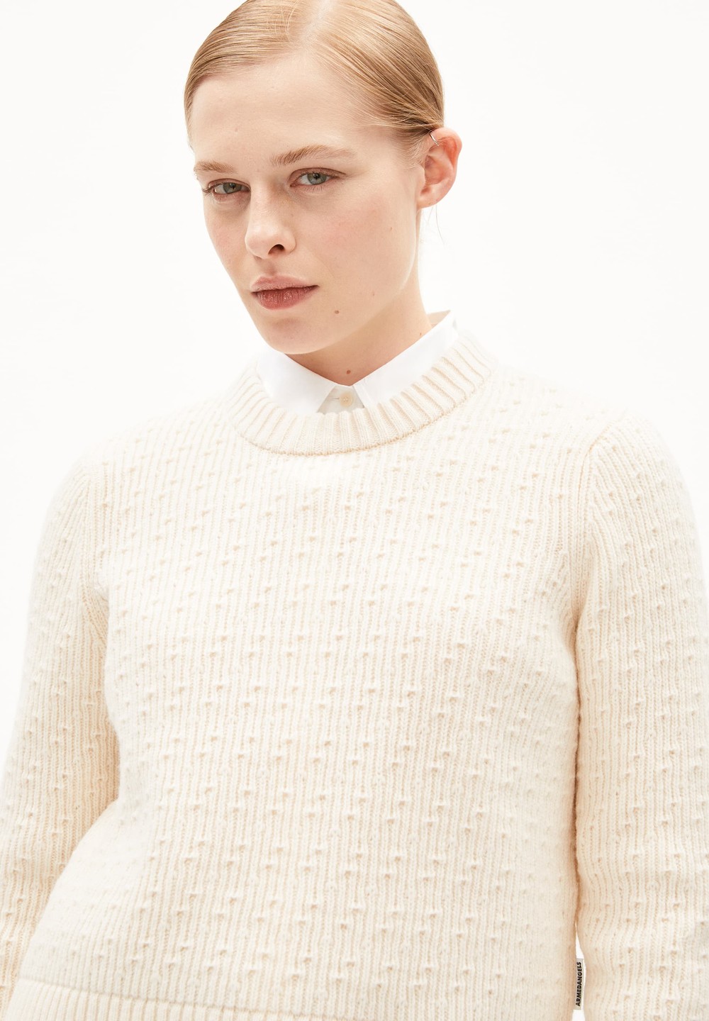 ARMEDANGELS FABIOLAA Sweater Regular Fit made of Organic Wool Mix Oatmilk | NSCYX7214