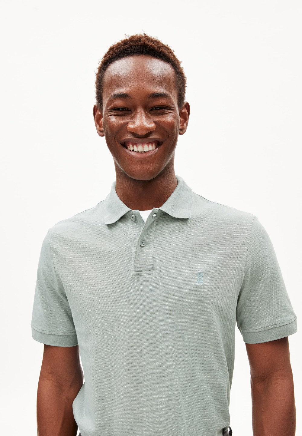 ARMEDANGELS FIBRAAS Polo T-Shirt Regular Fit made of Organic Cotton Morning Dew | JICYX4293