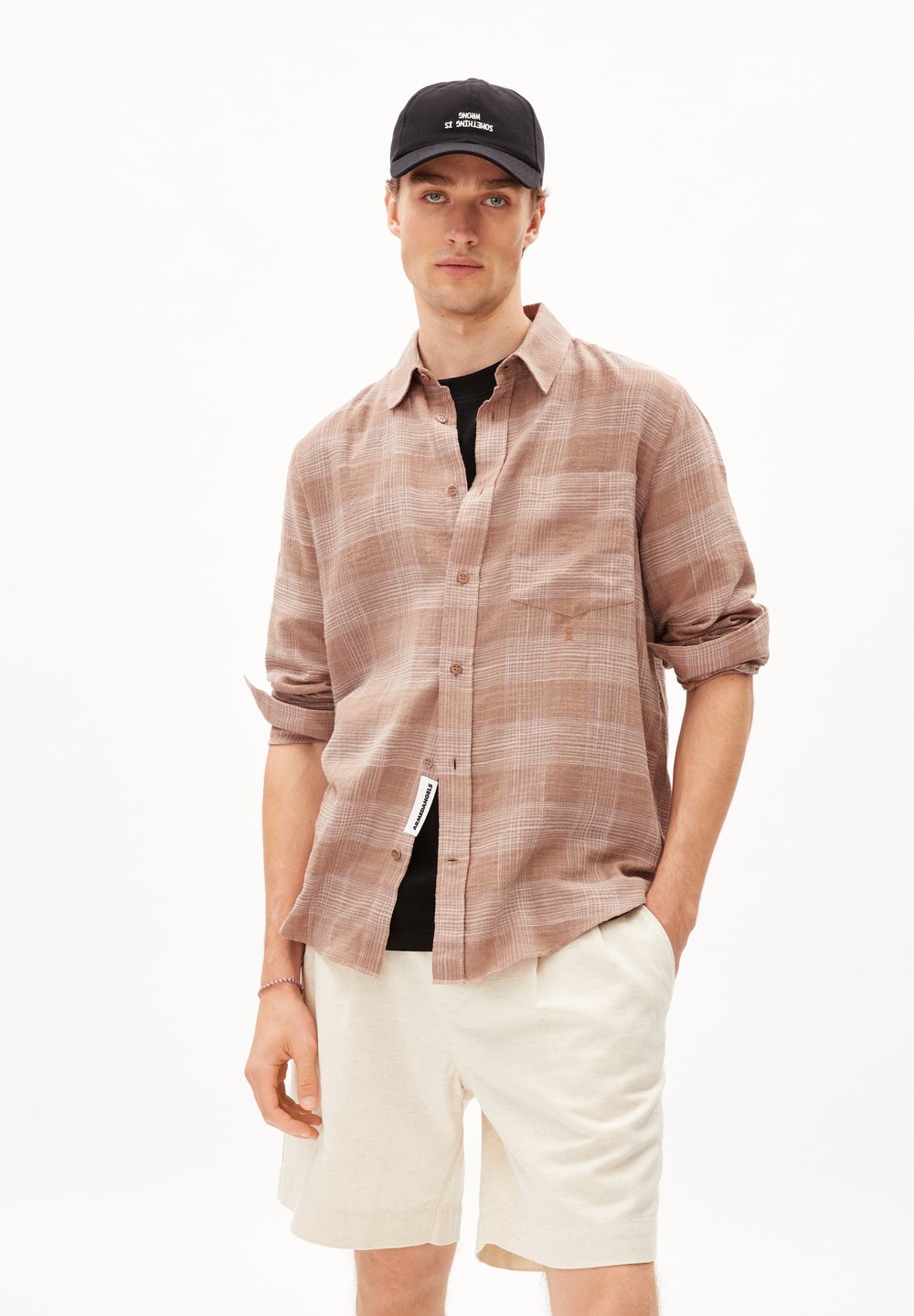 ARMEDANGELS FLAAVIEN Shirt Relaxed Fit made of Organic Cotton Mix Cinnamon Dust-grey Blush | VXSKH3152