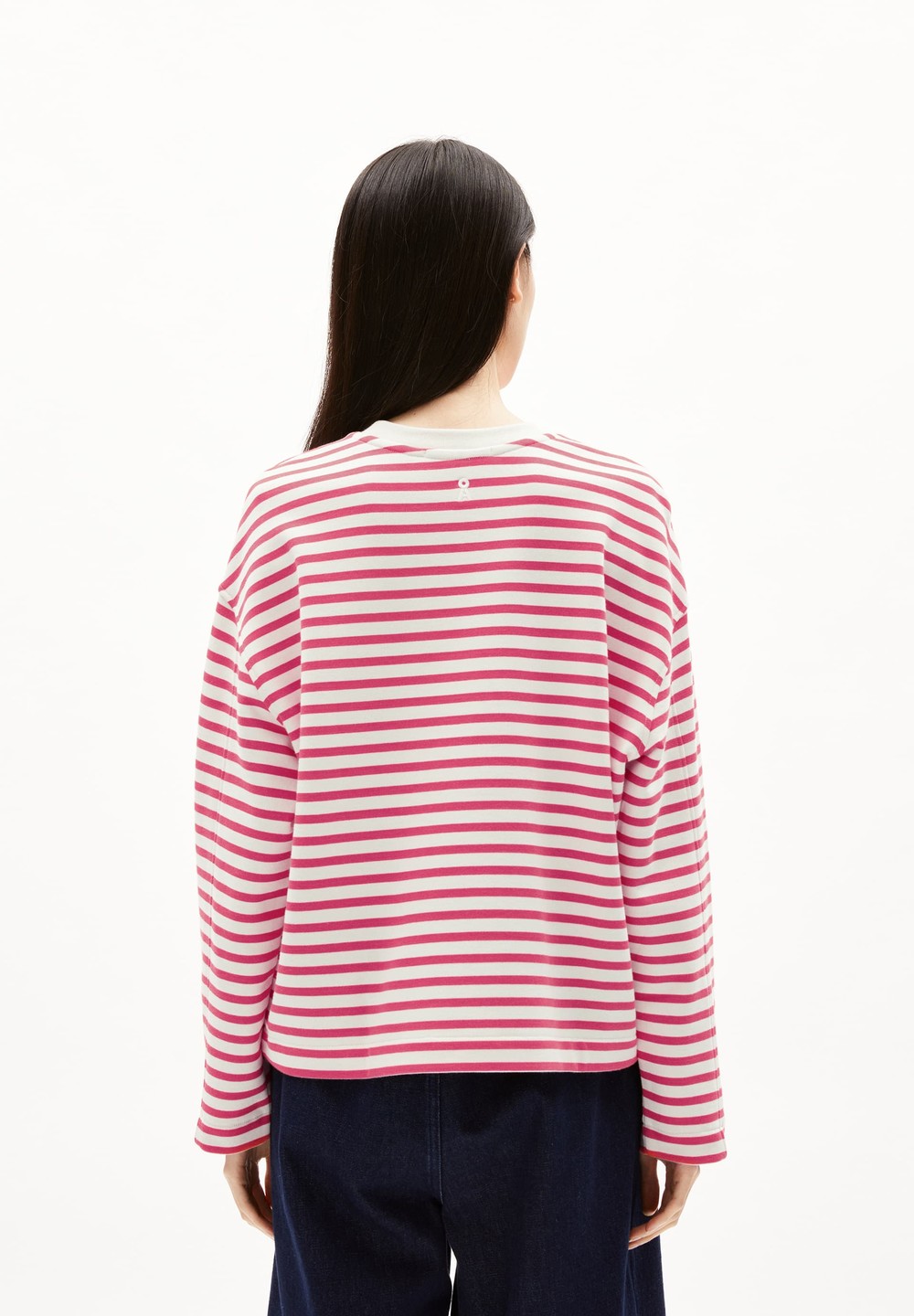 ARMEDANGELS FRANKAA MAARLEN STRIPE Sweatshirt Oversized Fit made of Organic Cotton Undyed-crushed Berry | QOZVK4605