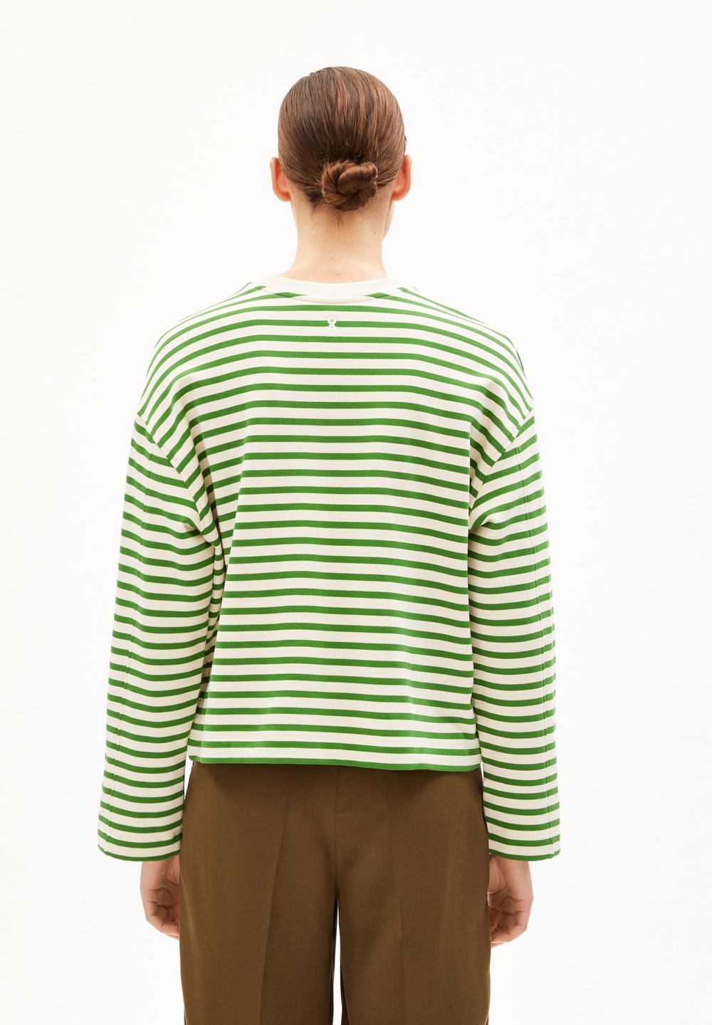 ARMEDANGELS FRANKAA MAARLEN STRIPE Sweatshirt Oversized Fit made of Organic Cotton Zelene | LHEYG2401