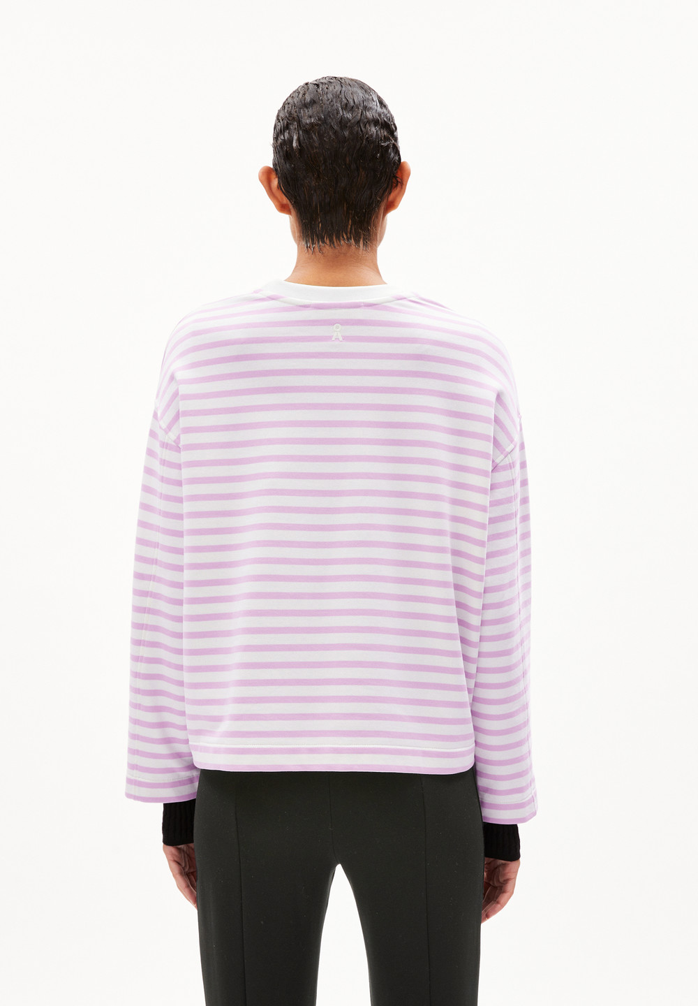 ARMEDANGELS FRANKAA MAARLEN STRIPE Sweatshirt Oversized Fit made of Organic Cotton Levandule | LZVIG6190