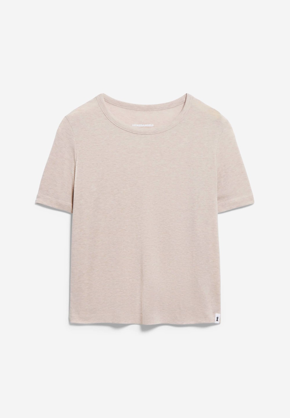 ARMEDANGELS GENEVRAA Rib T-Shirt Regular Fit made of TENCEL™ Lyocell Mix Sandstone Melange | ITJKF2640