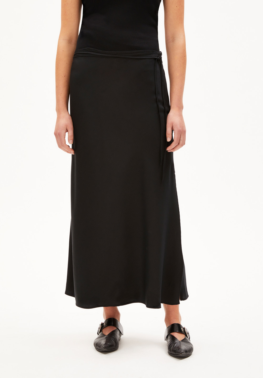 ARMEDANGELS GRAATIA Woven Skirt Regular Fit made of TENCEL™ Lyocell Mix Černé | JPSCW4078