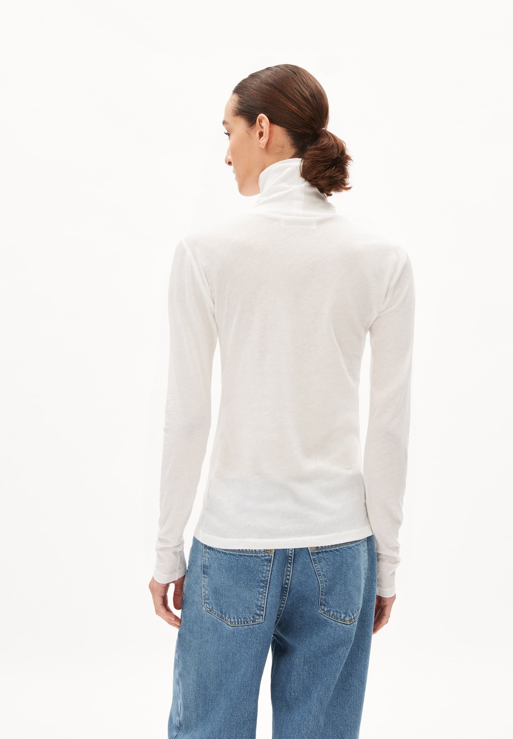 ARMEDANGELS GRAZILIAA SOFT Longsleeve Slim Fit made of Organic Cotton Bílé | CVYZR6438