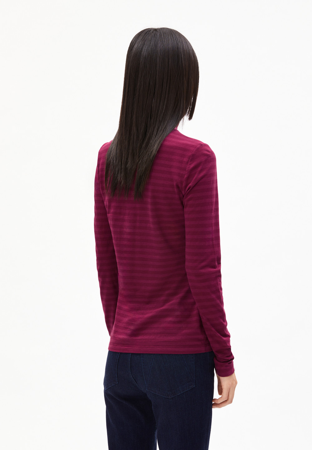 ARMEDANGELS GRAZILIAA STRIPES Longsleeve Slim Fit made of Organic Cotton Cherry Juice-cranberry Juice | SCFXB5630