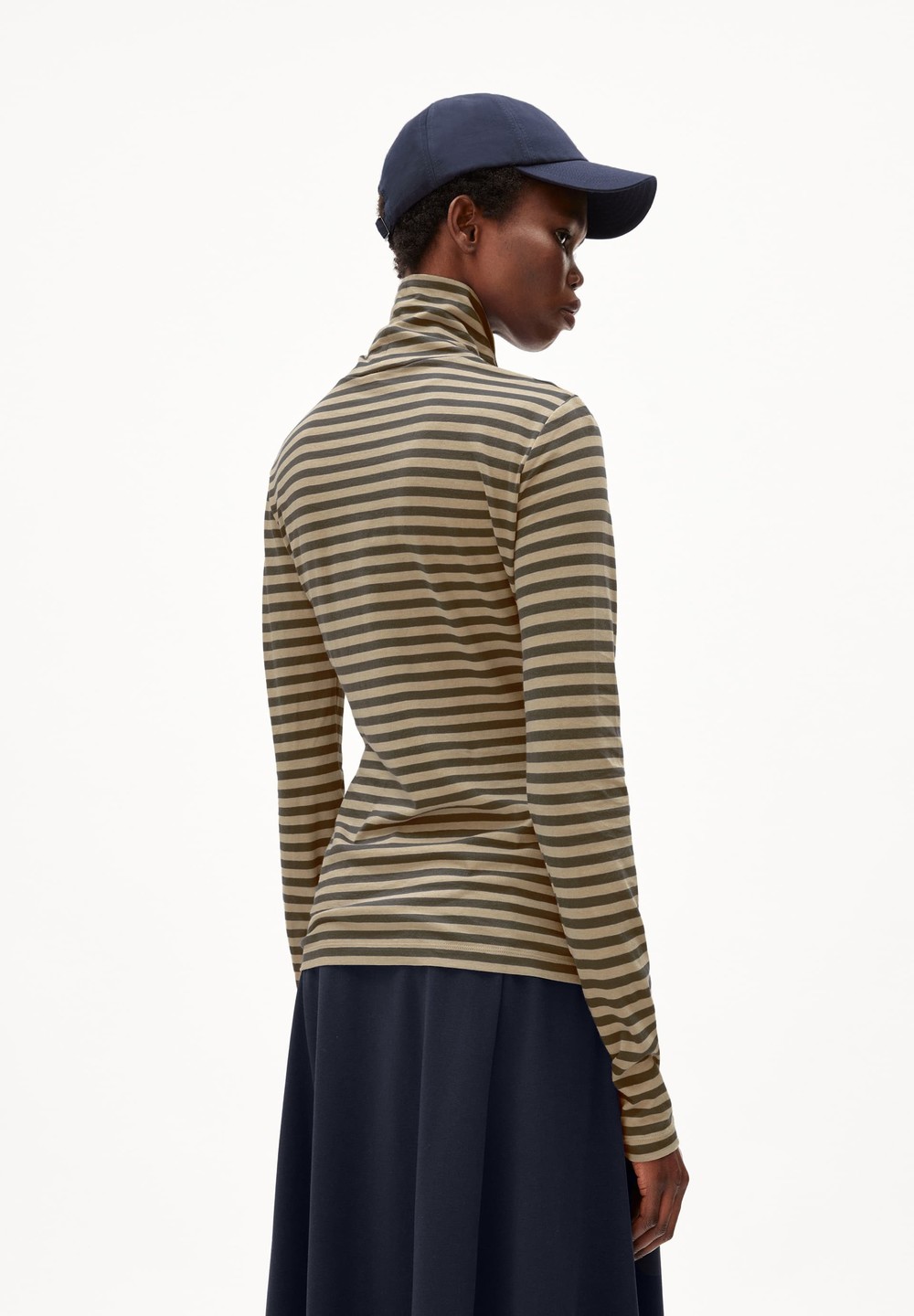 ARMEDANGELS GRAZILIAA STRIPES Longsleeve Slim Fit made of Organic Cotton Gravel-dried Moss | XUGIT4267