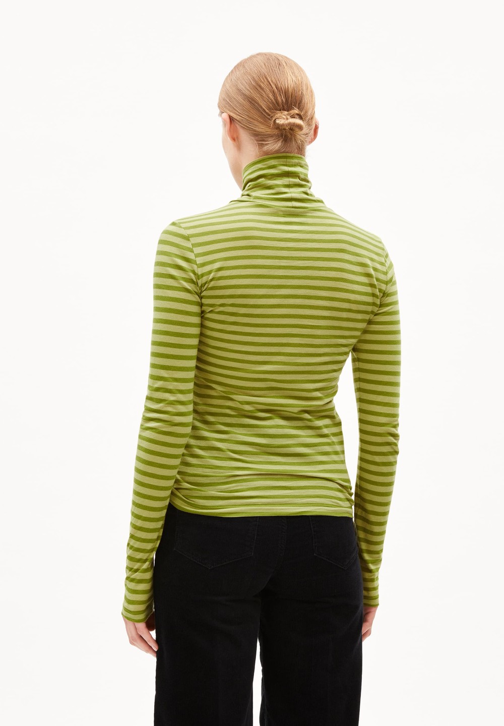 ARMEDANGELS GRAZILIAA STRIPES Longsleeve Slim Fit made of Organic Cotton New Moss-dark Moss | ICKAU3914