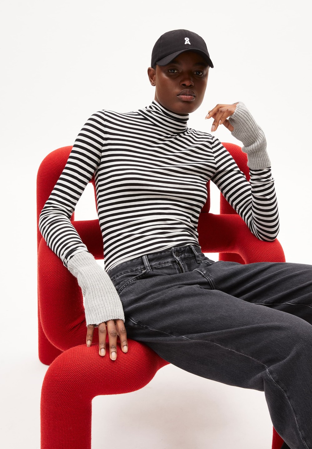 ARMEDANGELS GRAZILIAA STRIPES Longsleeve Slim Fit made of Organic Cotton Bílé | ASREN1273