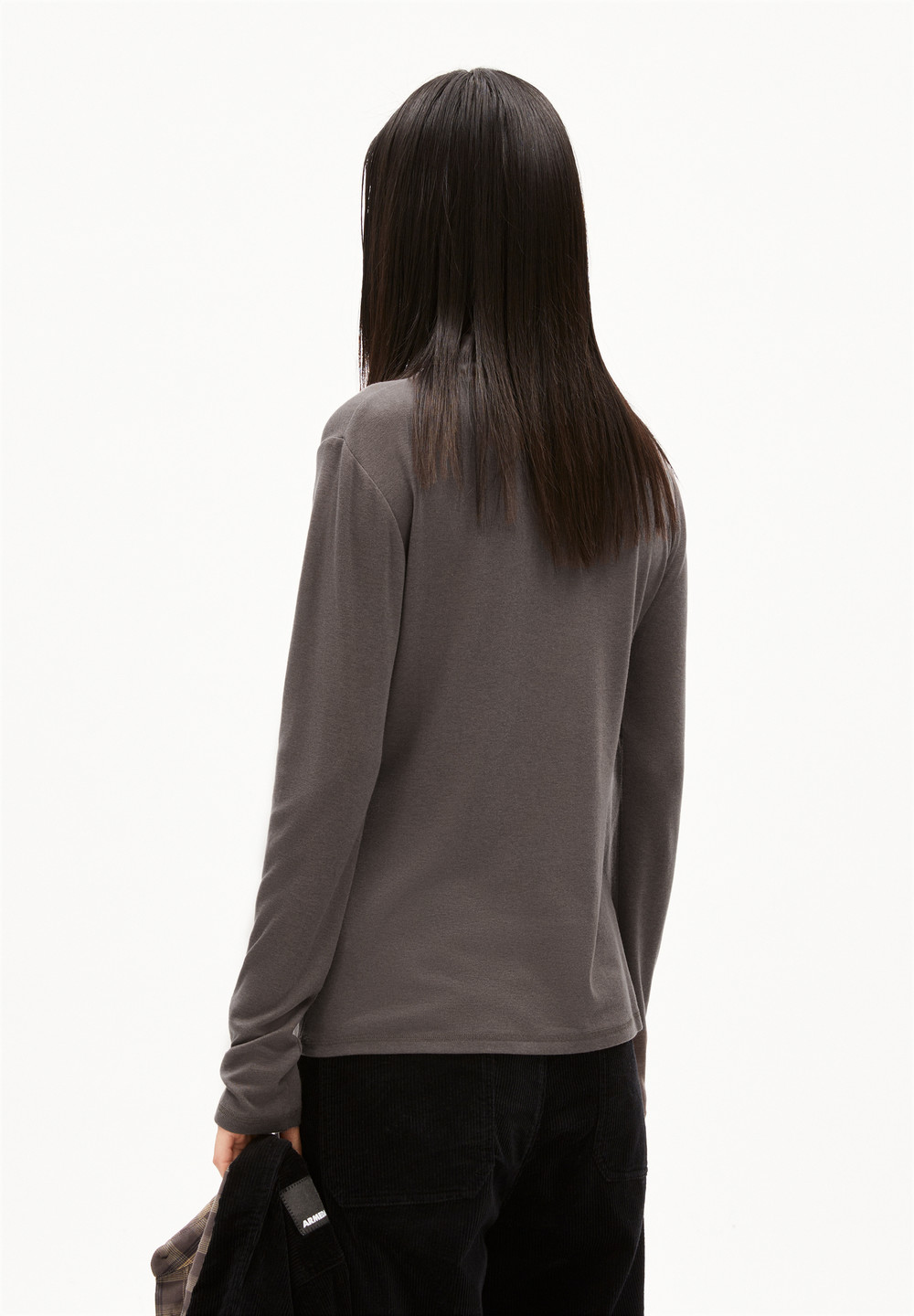 ARMEDANGELS GRAZILIAA WOOL BLEND Longsleeve Slim Fit made of Organic Wool Mix Iron Cast | MWZGD5374