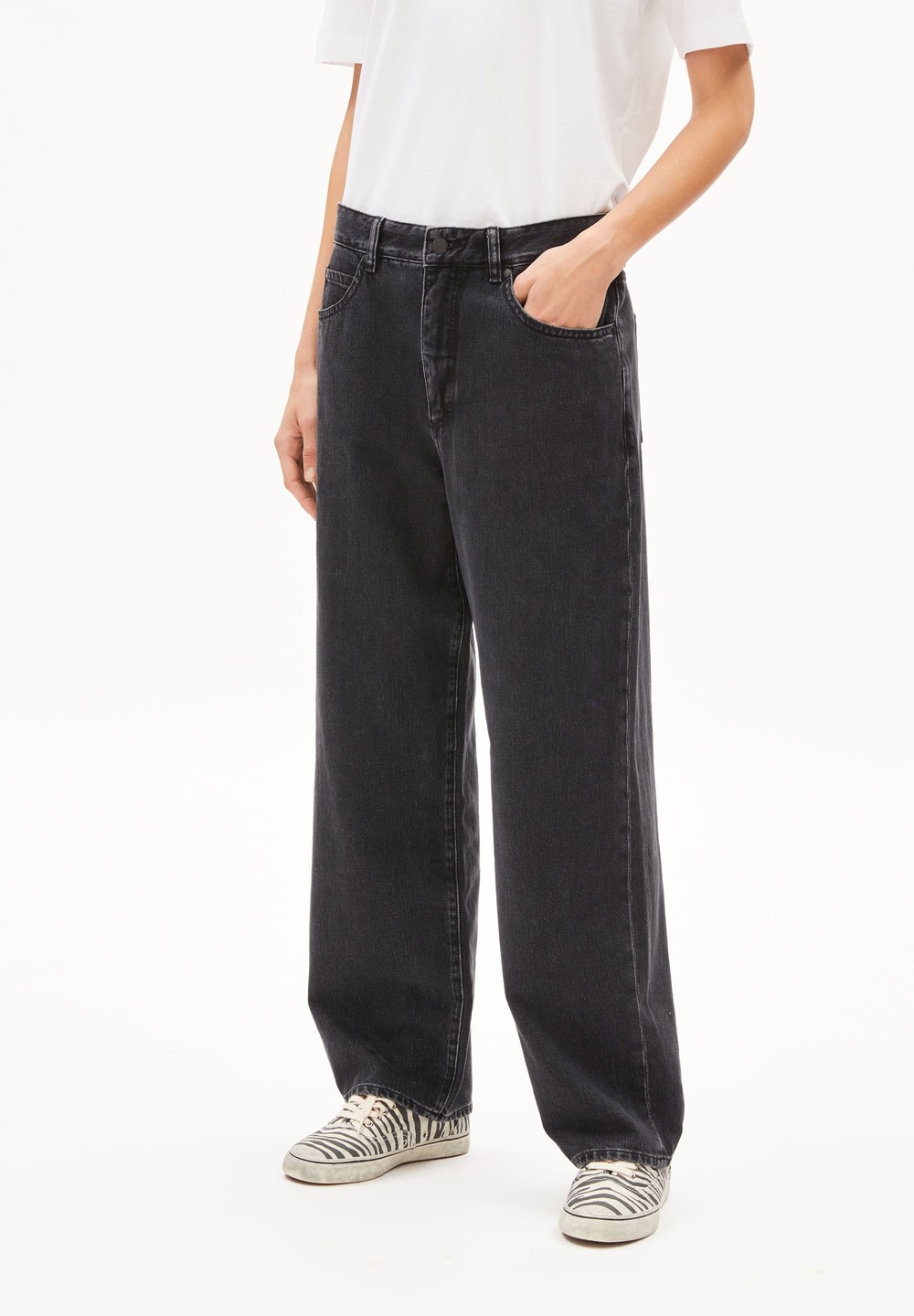 ARMEDANGELS HAAYI Jeans Baggy Fit Low Waist Organic Cotton Non-Stretch Černé | AVFOT2380