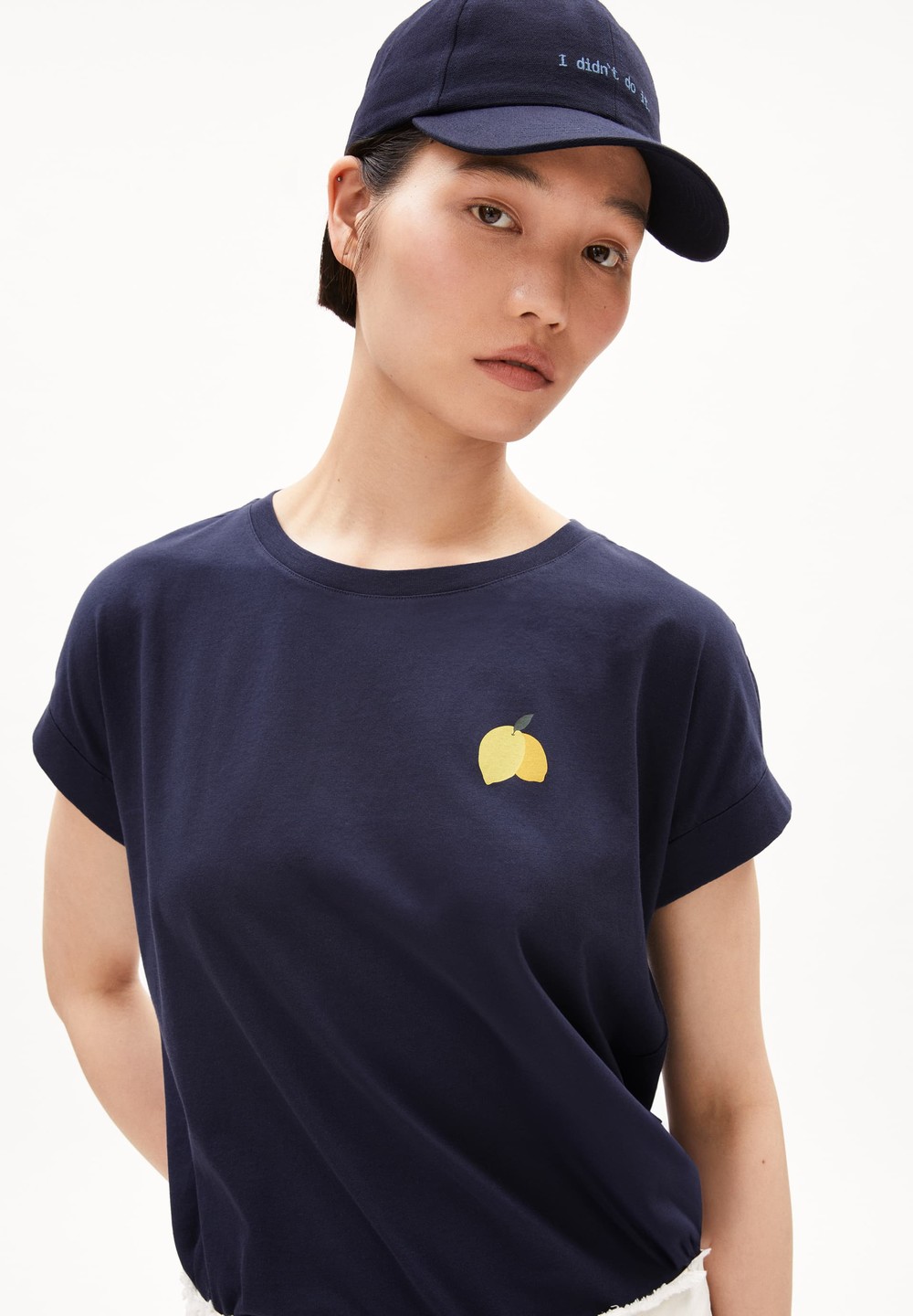 ARMEDANGELS IDAARA FRUITS T-Shirt Loose Fit made of Organic Cotton Night Sky | SEVTH4908